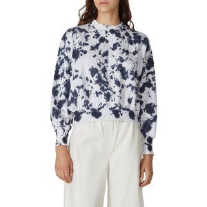 Bassike White Black Tie Dye Cut Out Fleece Sweatshirt Women's Size XS/S